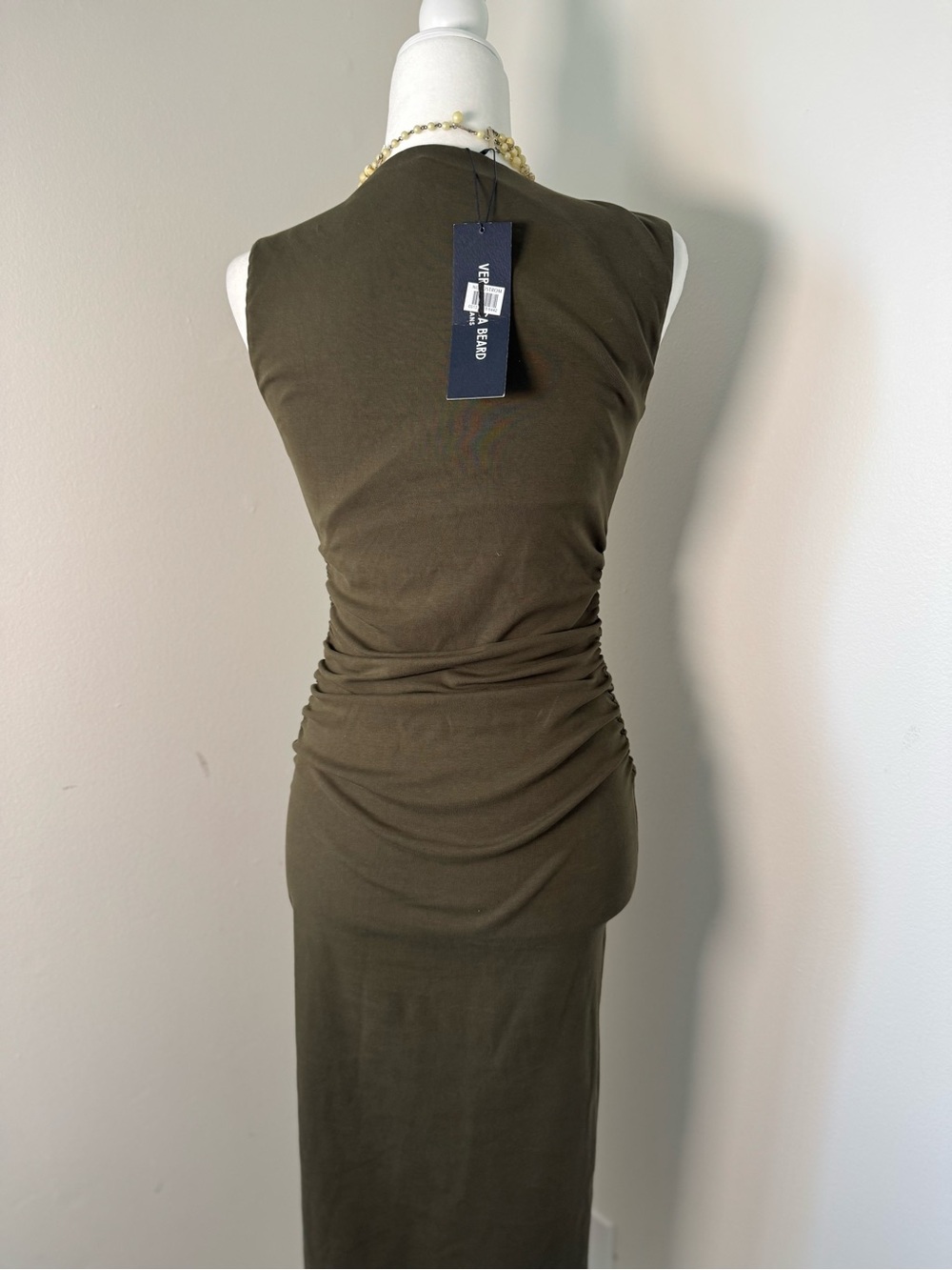 Veronica Beard Olive Green Sleeveless Midi Dress - Picture 12 of 13